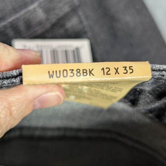 Aura by Wrangler Denim Maxi Skirt 12 X 35 Black Back Slit Western Modest Teacher - Picture 9 of 11